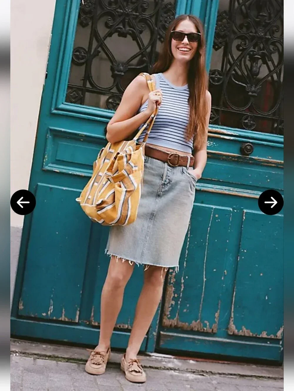 Free People We The Free Suzy Denim midi skirt Sz 26 $128